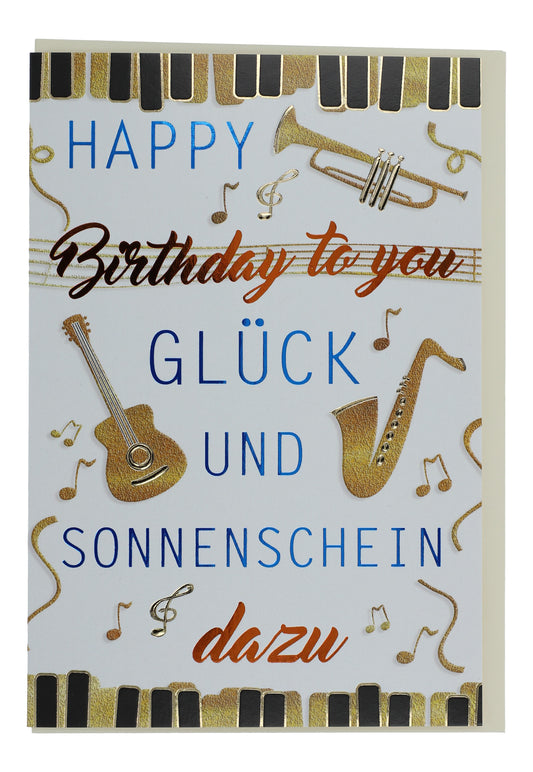 Birthday double card, Happy Birthday to you, happiness and sunshine