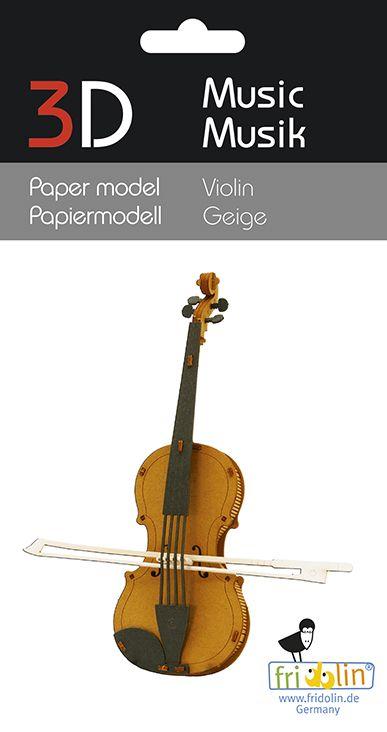 3D-Papiermodell, verschiedene Instrumente zum selbst zusammenbauen