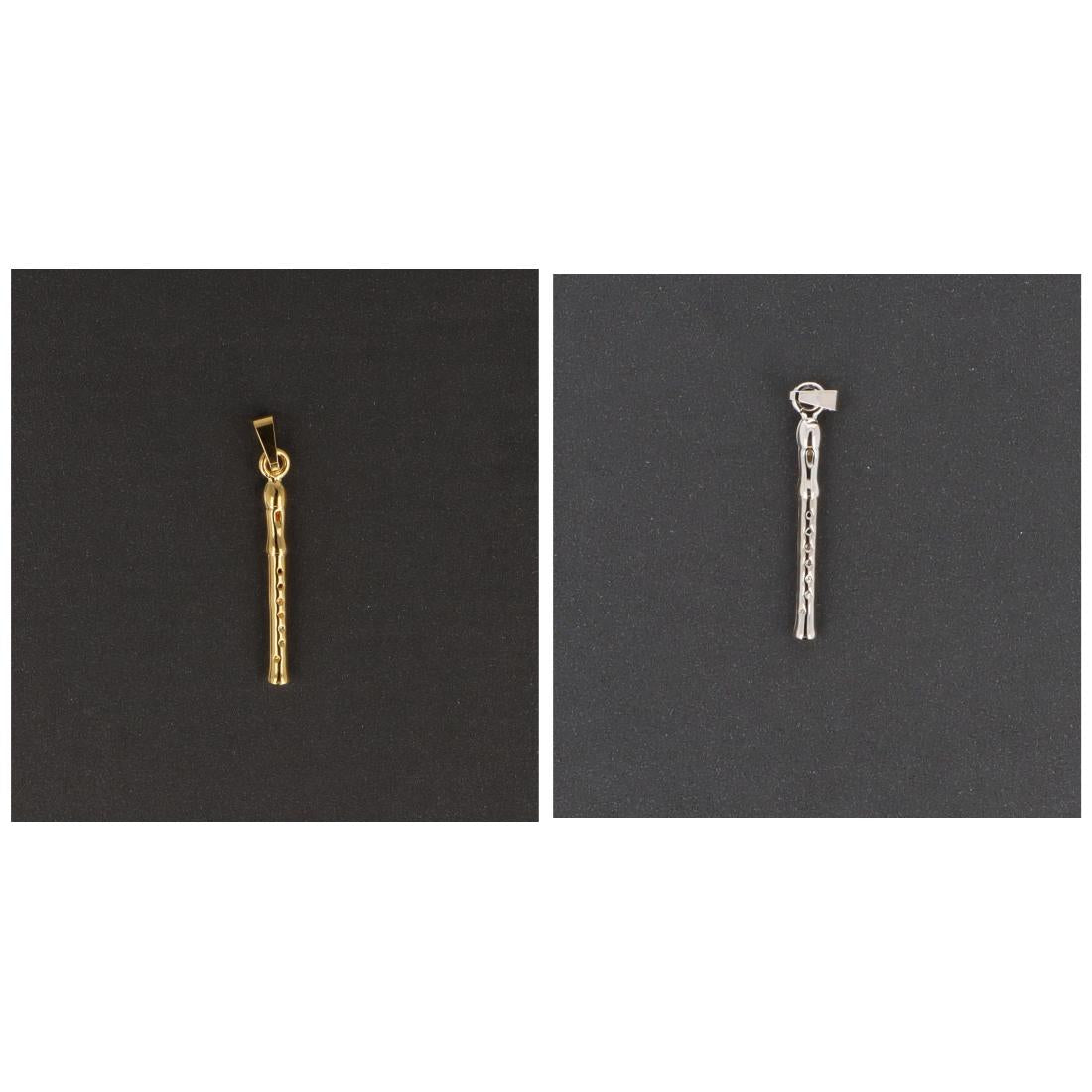 recorder pendant, without chain, silver-plated or gold-plated