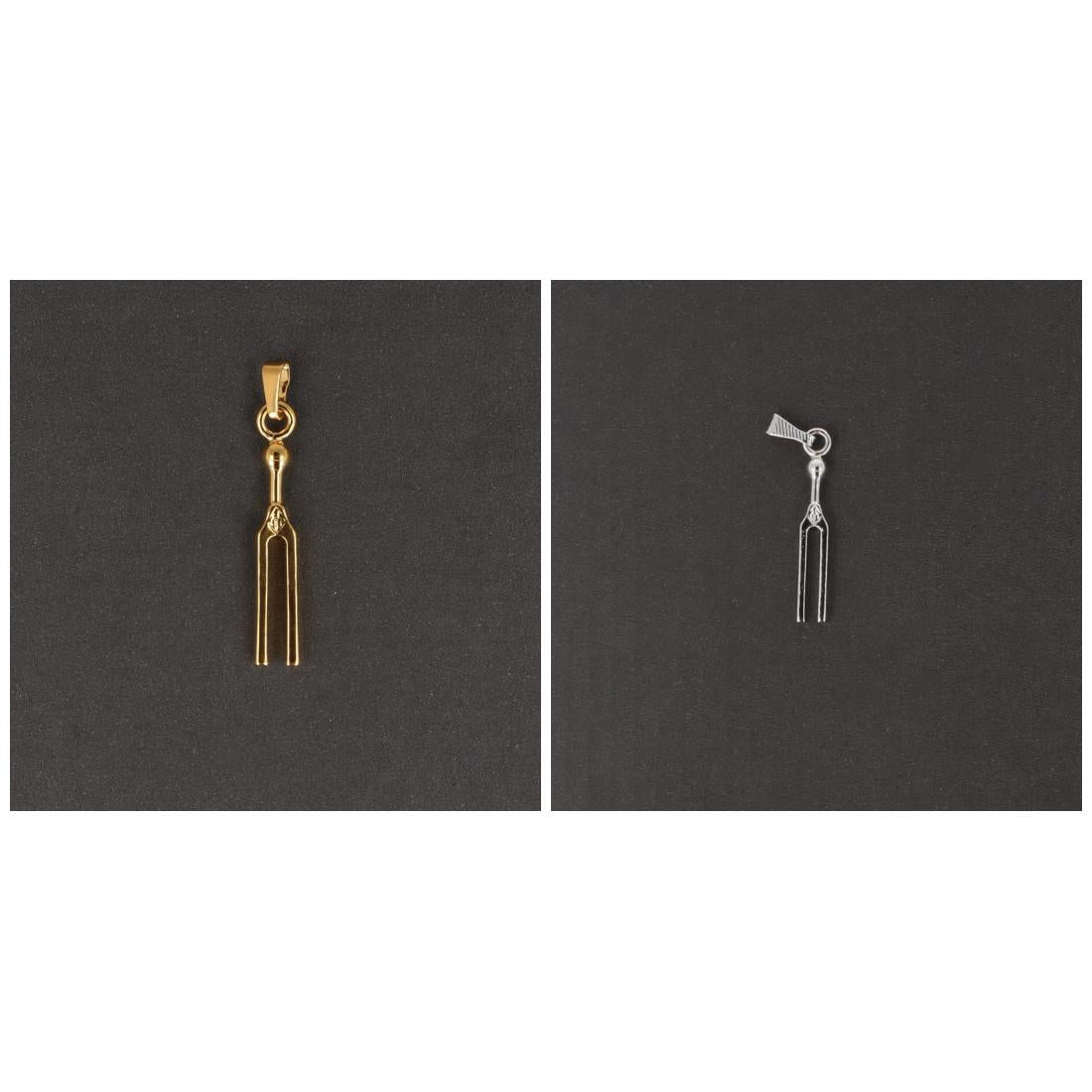 tuning fork pendant, without chain, silver-plated or gold-plated