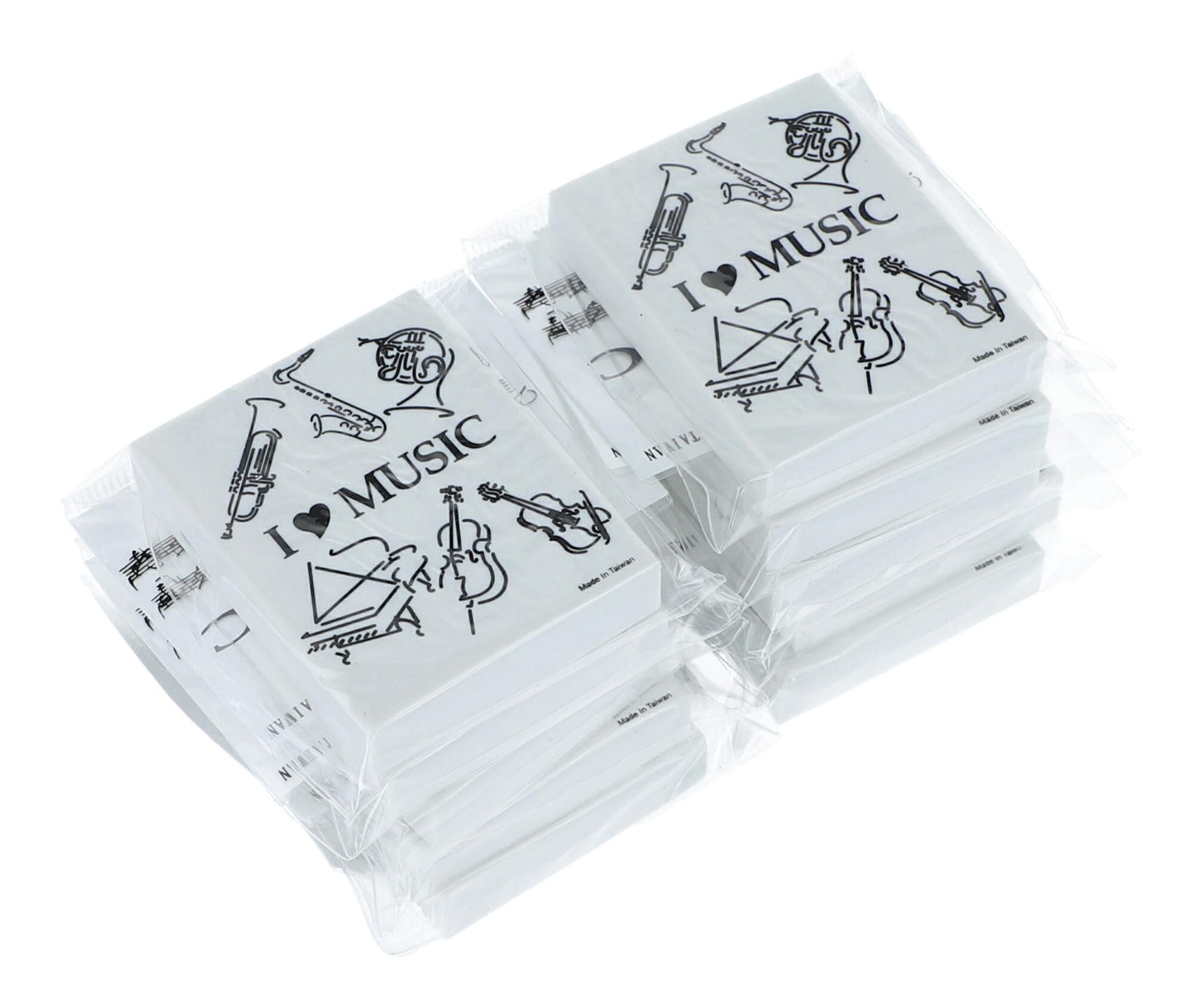 10er-Packung Radiergummi, 5 verschiedene Musik-Motive
