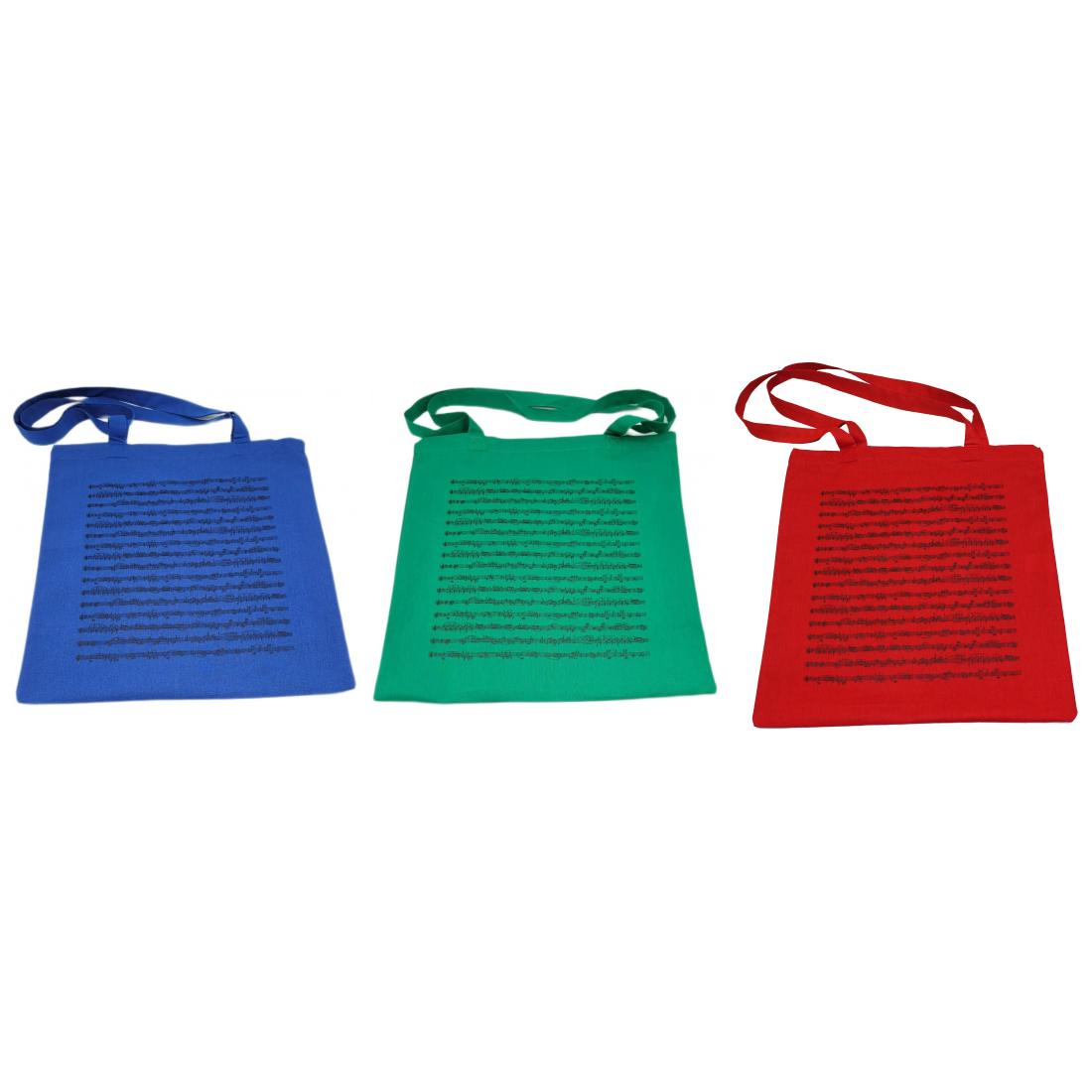 Notenlinien- Henkeltasche mit langen Henkeln, verschiedene Farben