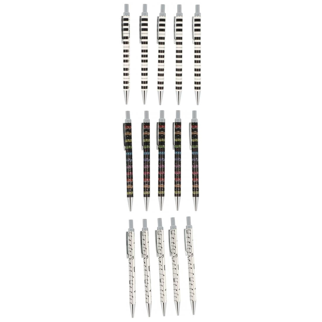 Music-themed ballpoint pen made of metal, keyboard, musical note or note mix