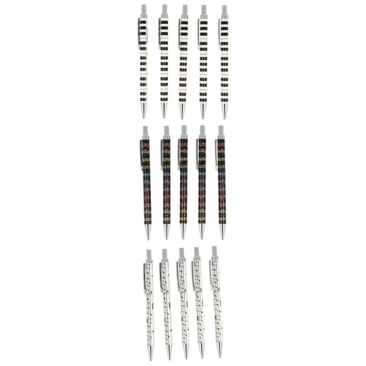 Music-themed ballpoint pen made of metal, keyboard, musical note or note mix