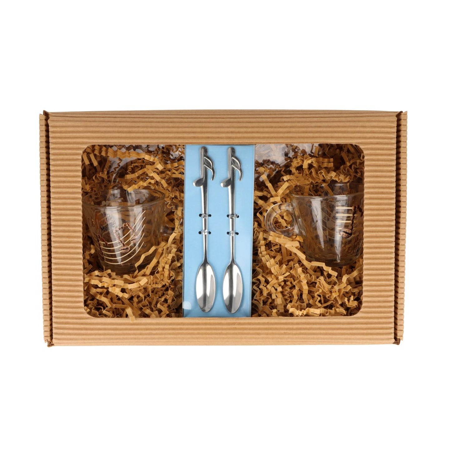 Gift set of 2 espresso cups and espresso spoons