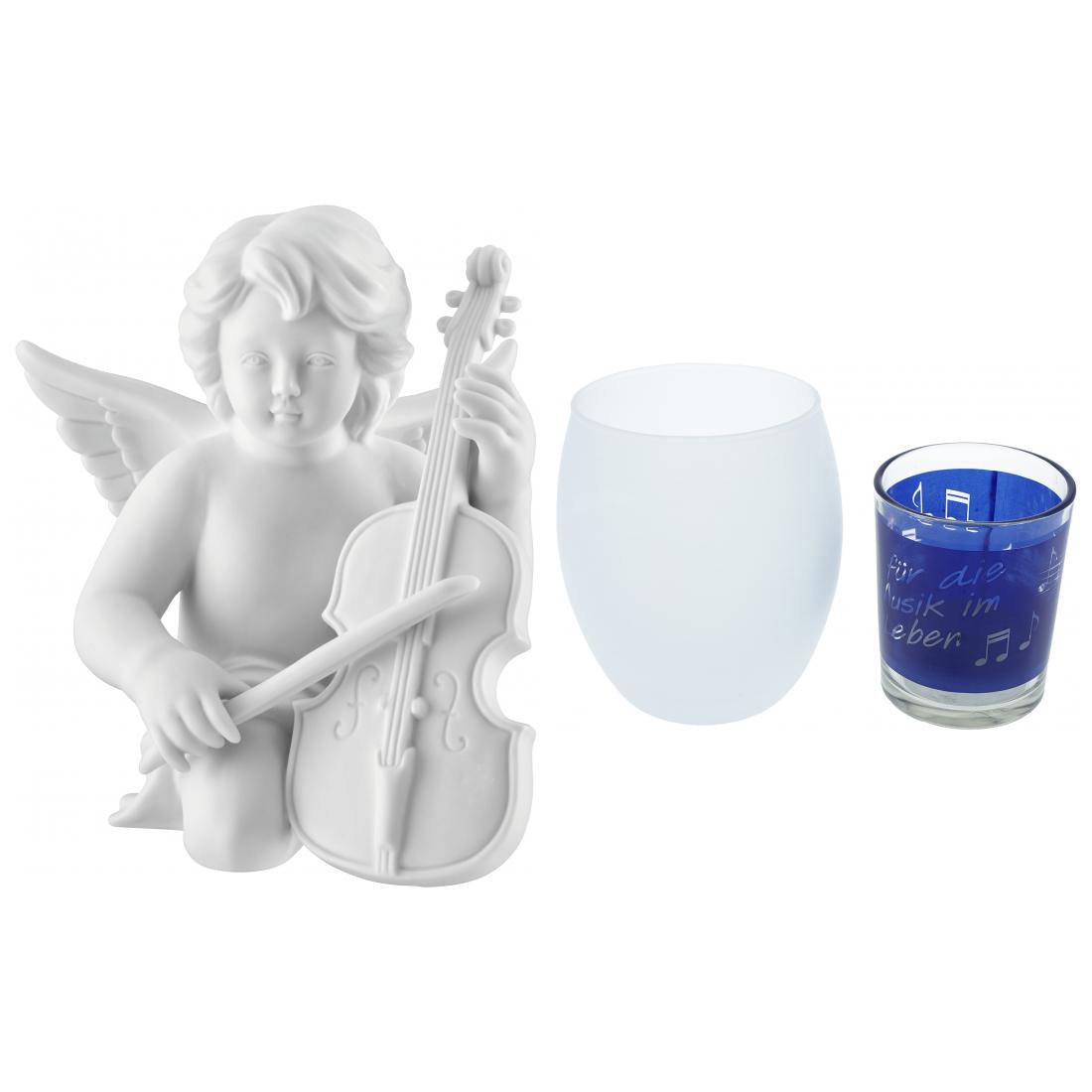 Engel mit Cello und Windlicht "für die Musik im Leben"