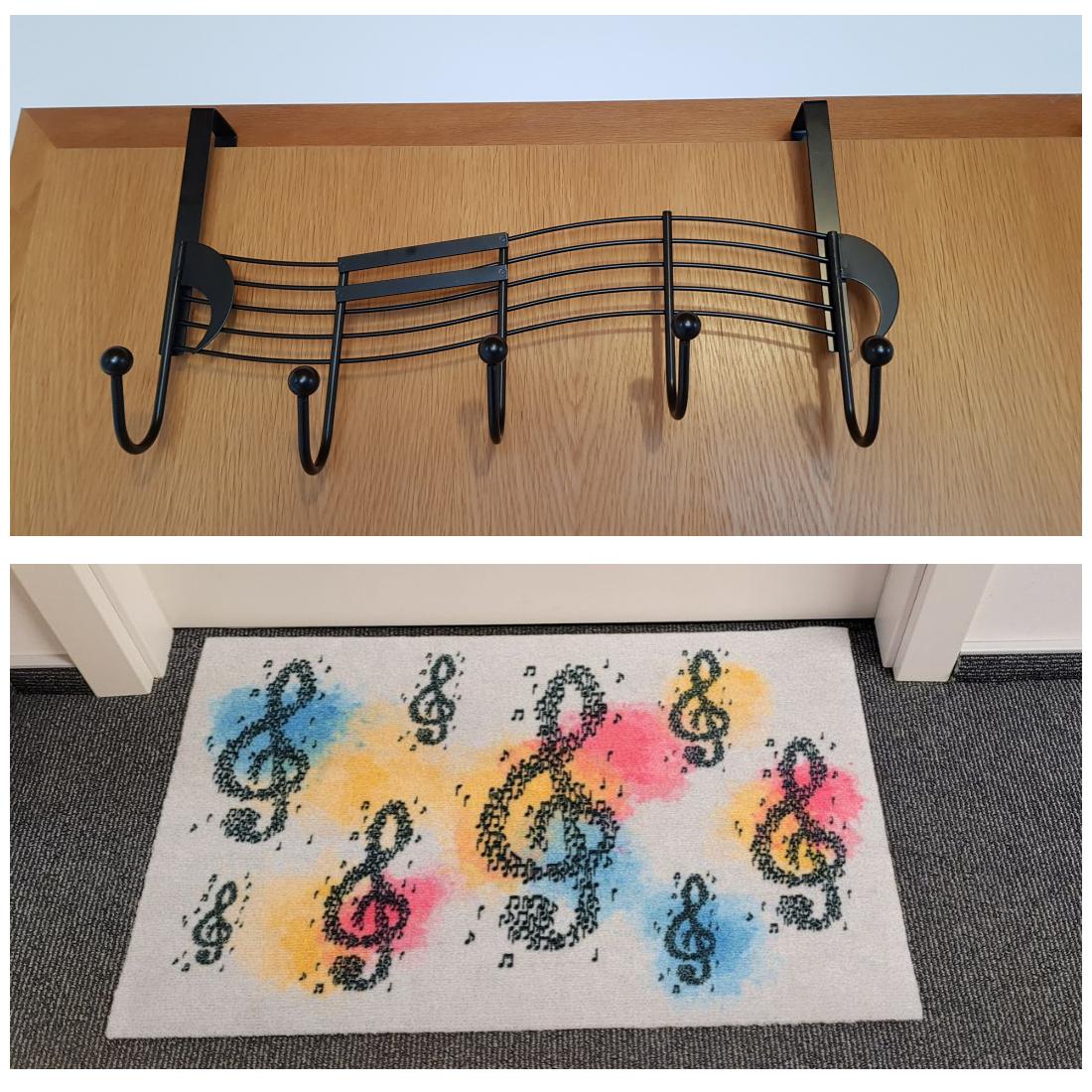 Garderobenset - Türgarderobe und bunte Fußmatte