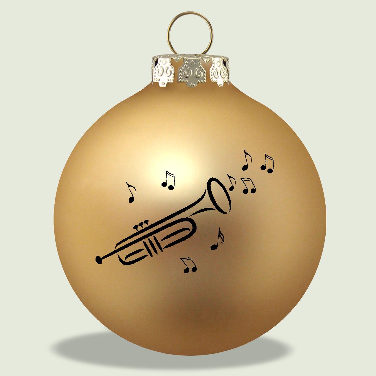 Weihnachtskugel mit Trompete-Druck (einzeln), verschiedene Farben