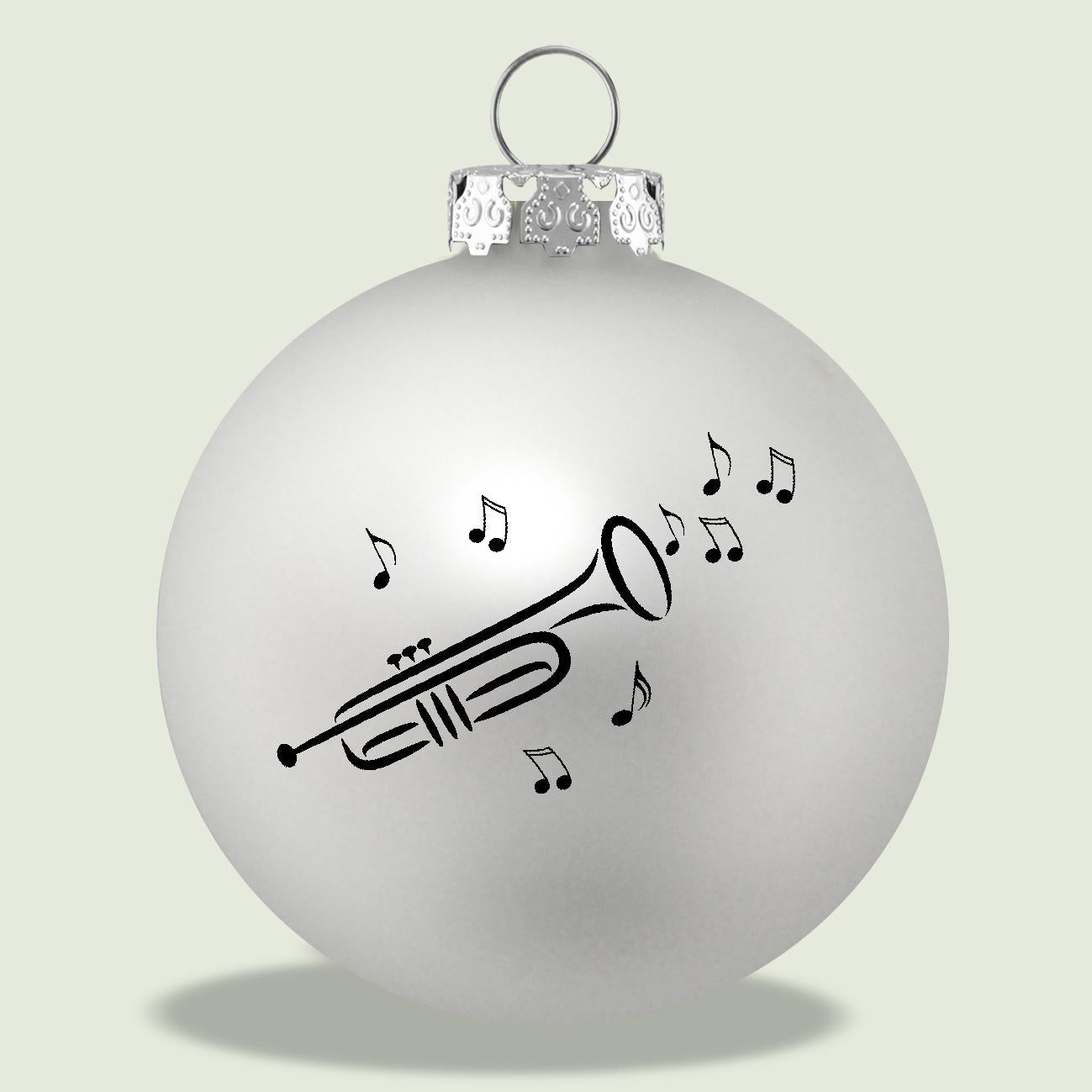 Weihnachtskugel mit Trompete-Druck (einzeln), verschiedene Farben