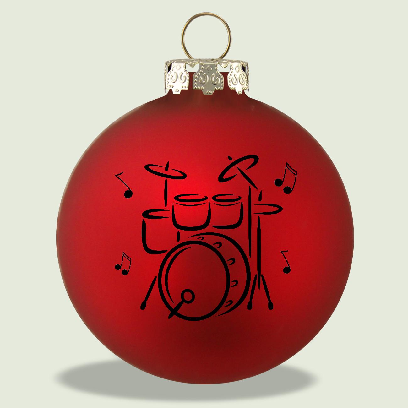 Christmas ball with drum print (single), various colors