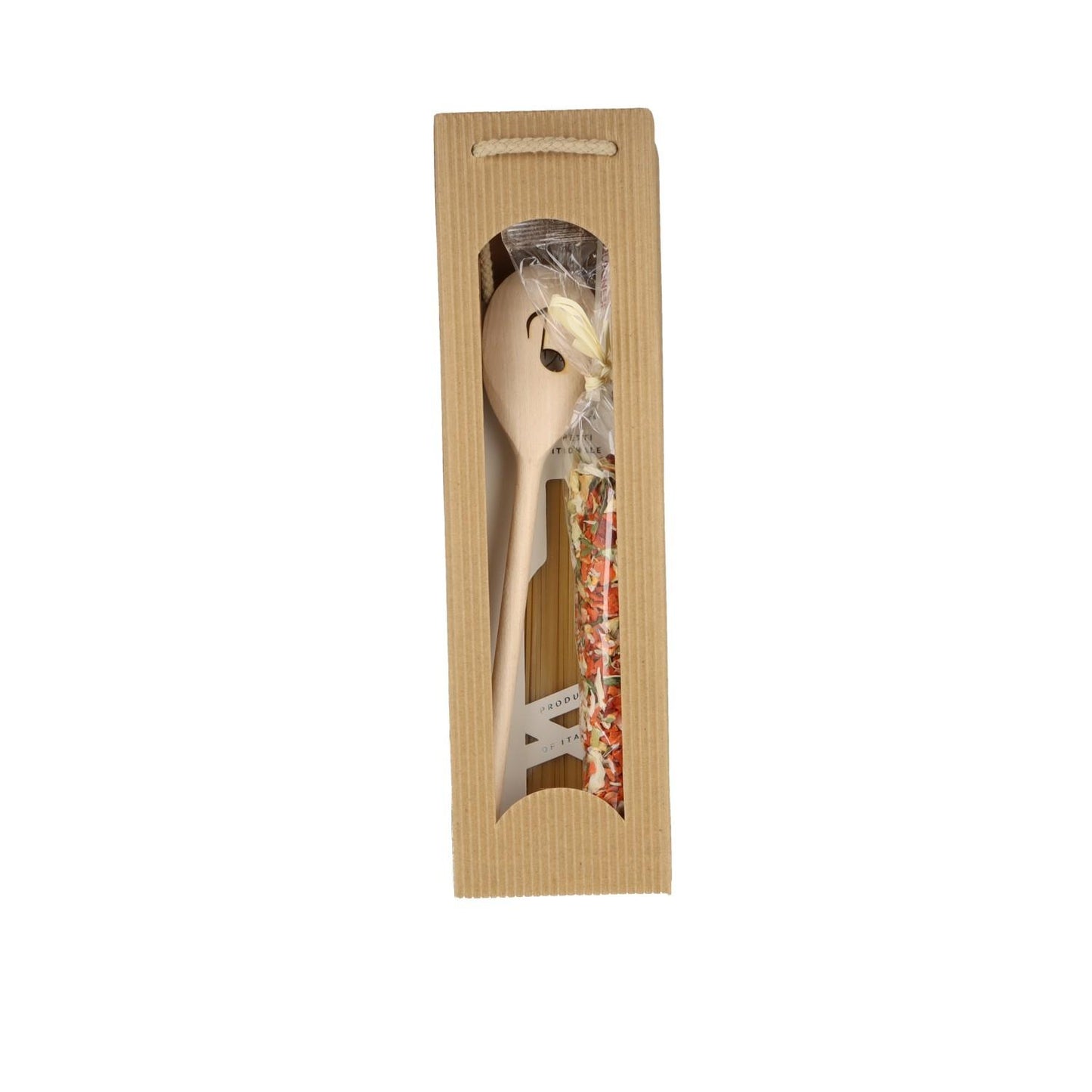 Geschenkset mit Kochlöffel, Fine Wine Pasta und Gewürzmischung "SPAGHETTI BOLOGNESE"