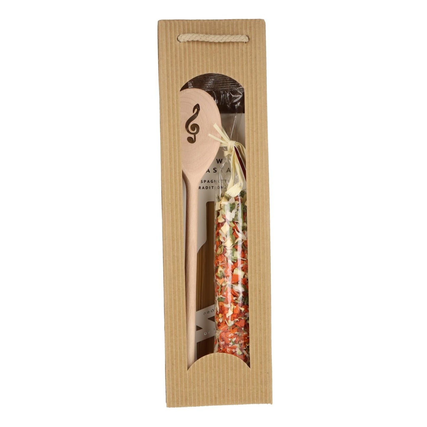 Geschenkset mit Kochlöffel, Fine Wine Pasta und Gewürzmischung "SPAGHETTI BOLOGNESE"
