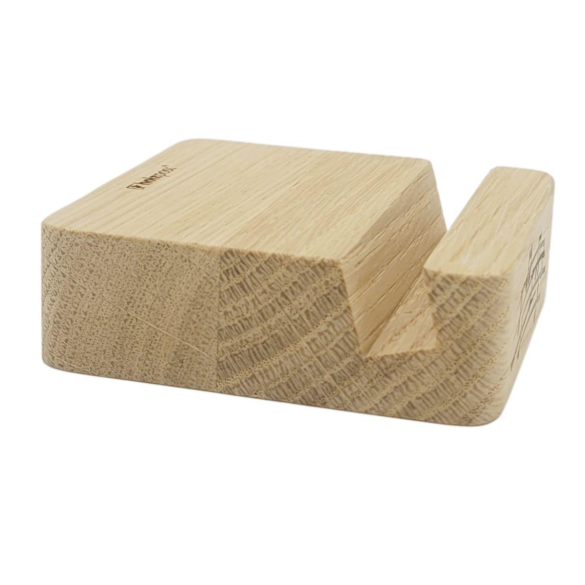 Wooden cell phone holder with music lines