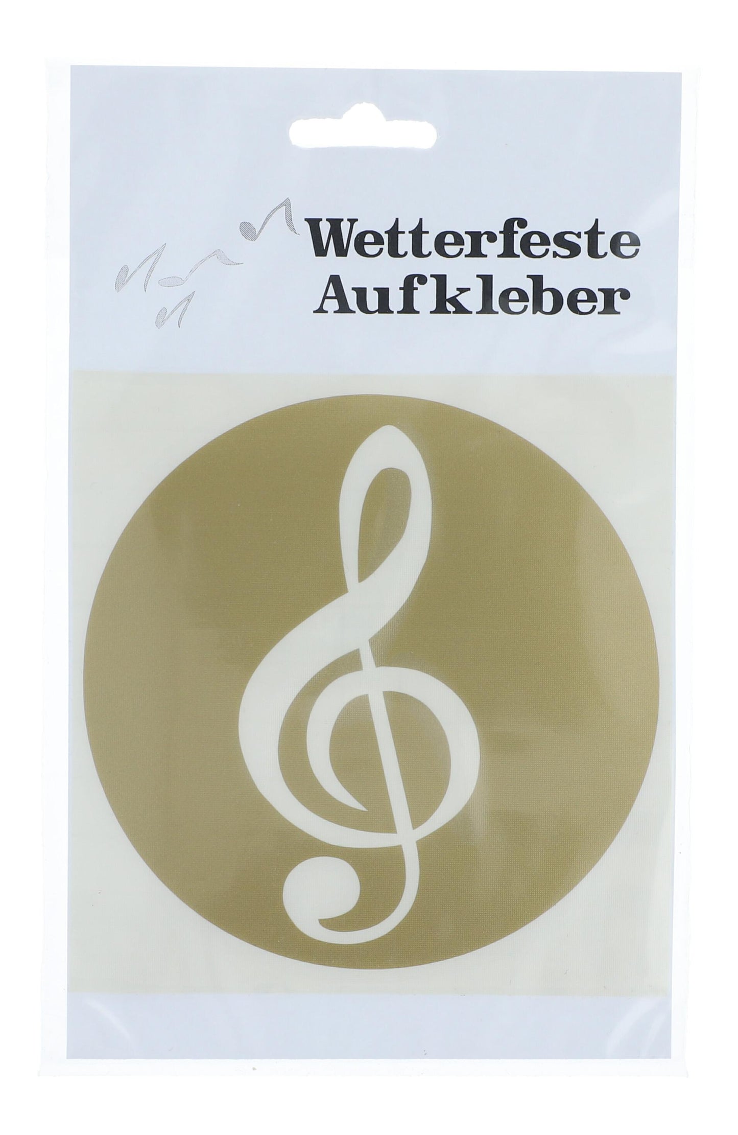 runder Violinschlüssel-Sticker in schwarz, silber, gold oder weiß