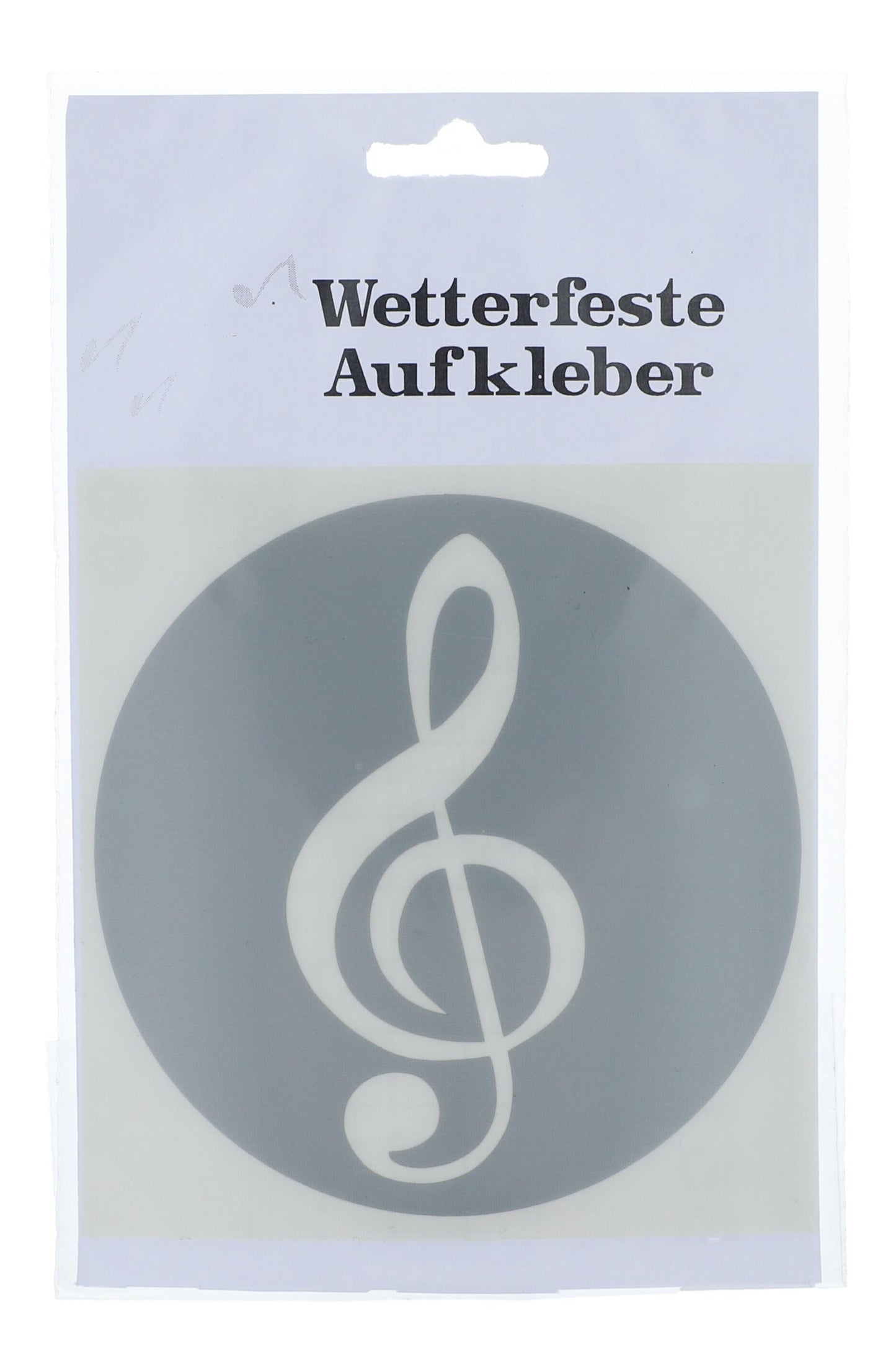 runder Violinschlüssel-Sticker in schwarz, silber, gold oder weiß