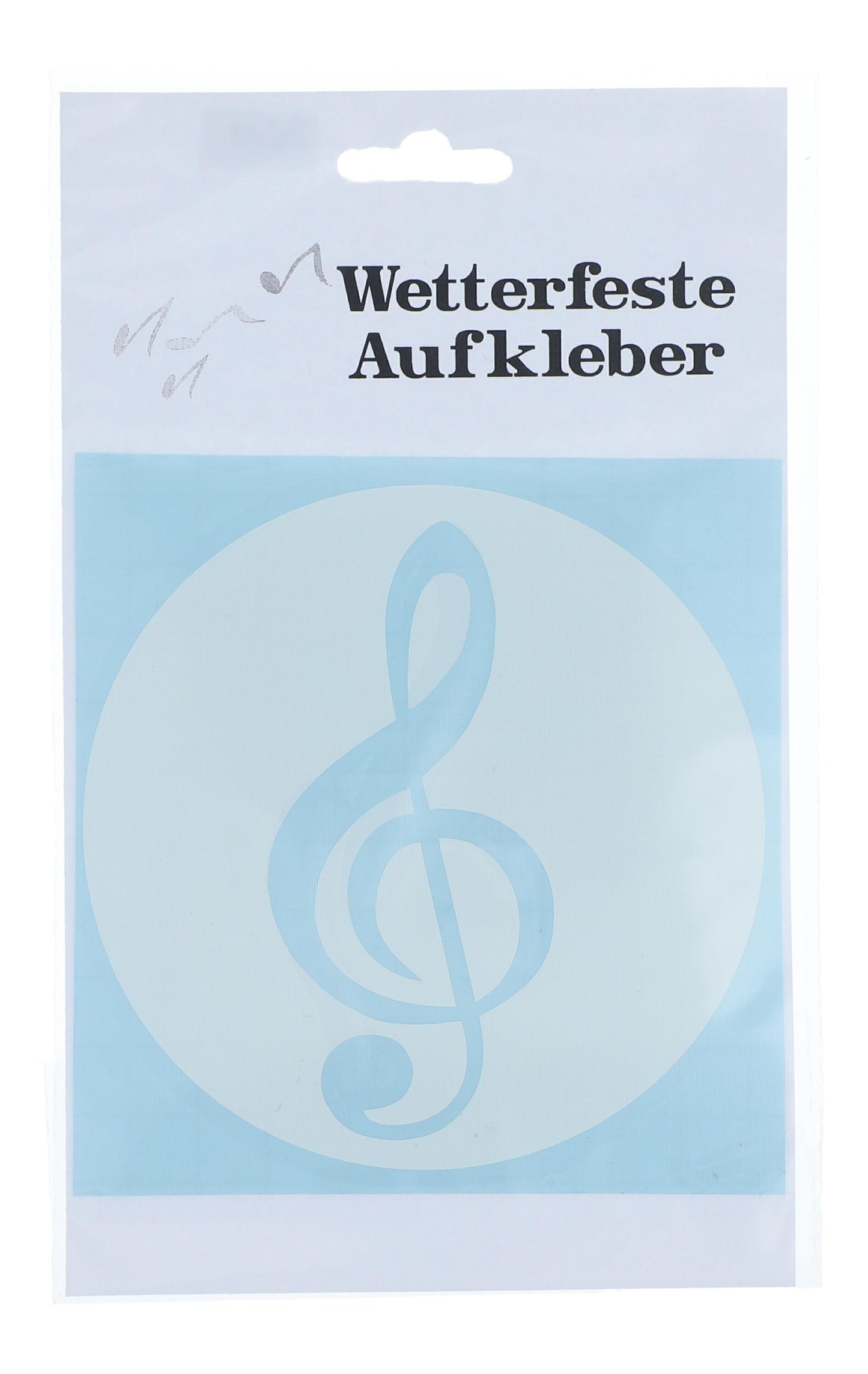 runder Violinschlüssel-Sticker in schwarz, silber, gold oder weiß