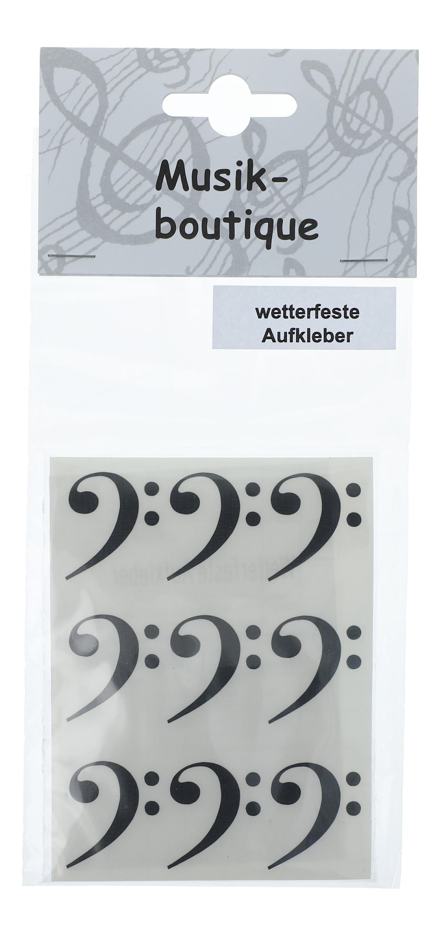 Bassschlüssel-Sticker, Bogen mit 9 Stück