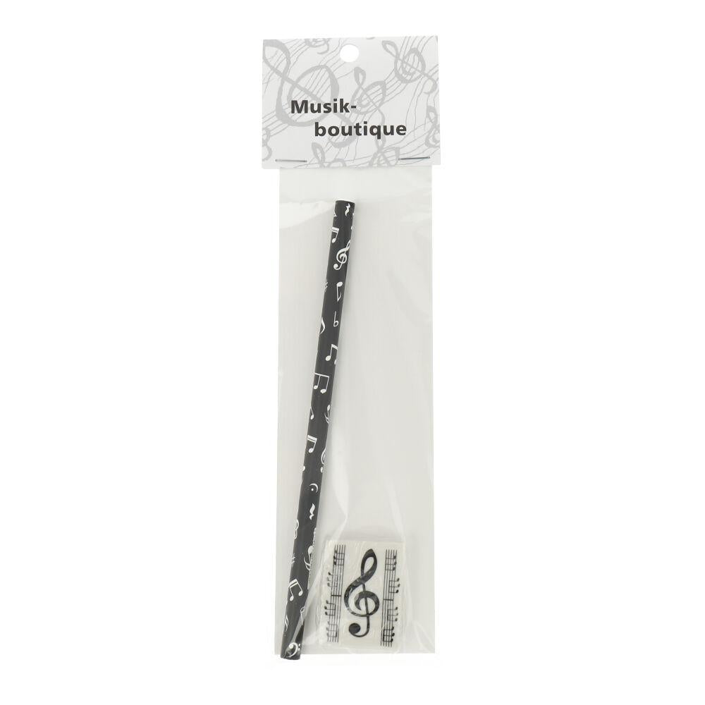 Writing set with note mix pencil and treble clef eraser