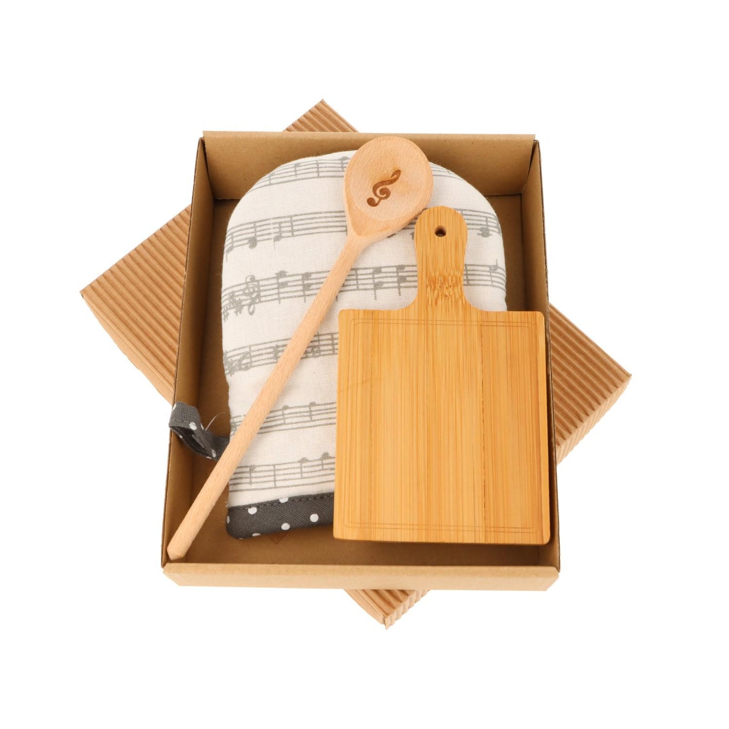 Geschenkset mit Ofenhandschuh "Schnappi", Mini-Kochlöffel und Mini-Brettchen