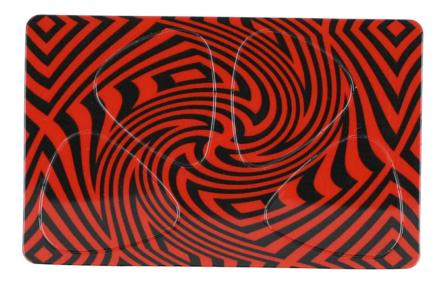 Plektrum-Karte mit 4 Plektren, Red Swirl