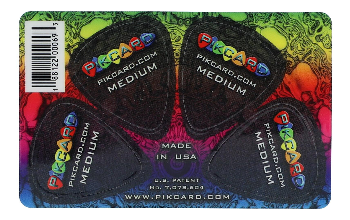 Plektrum-Karte mit 4 Plektren, 3D Skulls