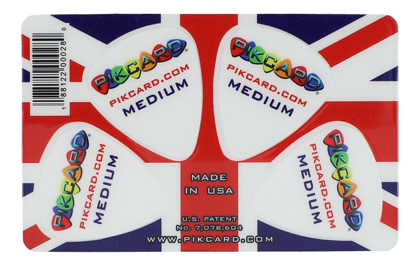 Plektrum-Karte mit 4 Plektren, Union Jack