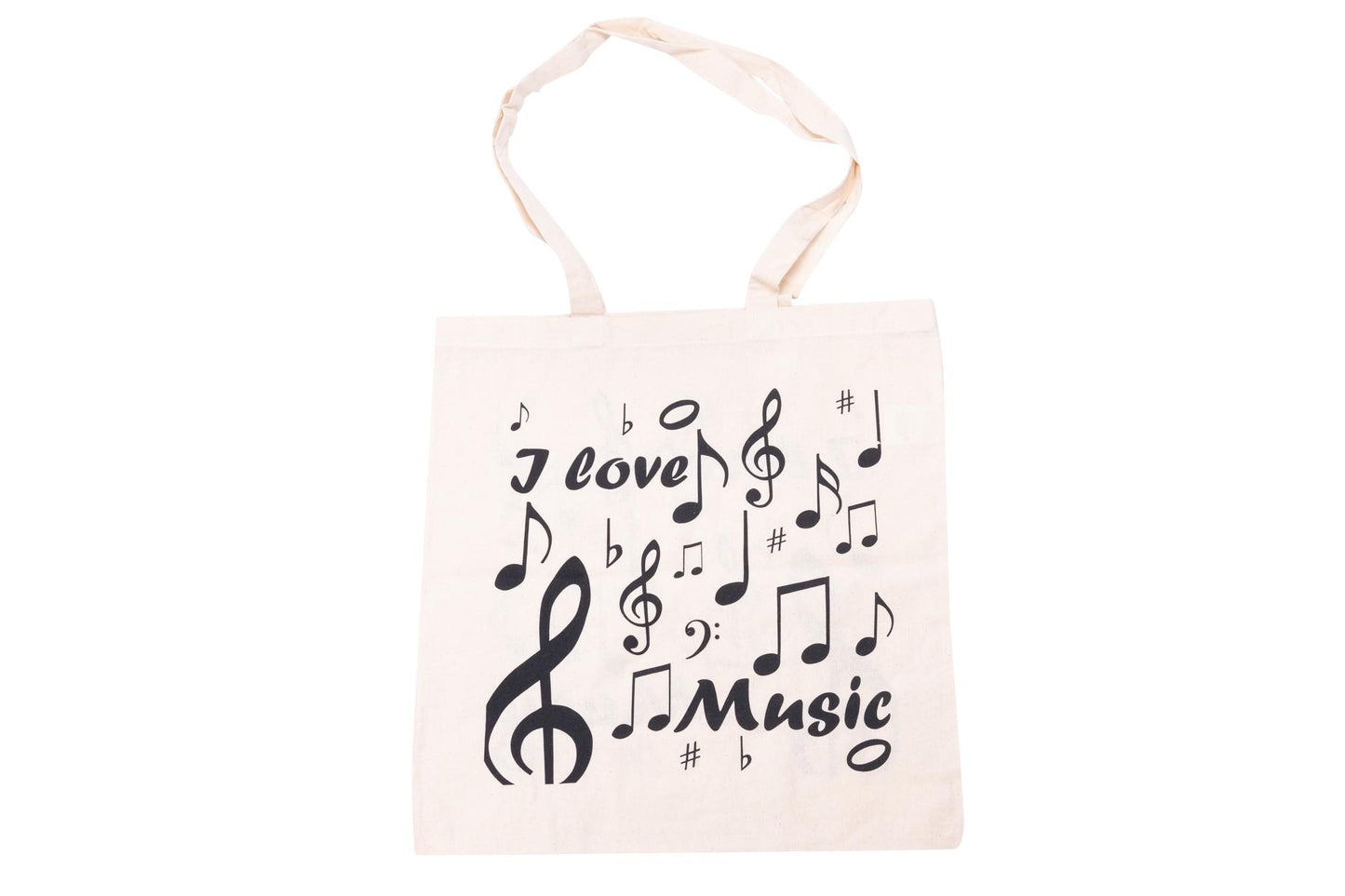 Henkeltasche "I love Music", Musik-Design mit Violinschlüssel und Noten