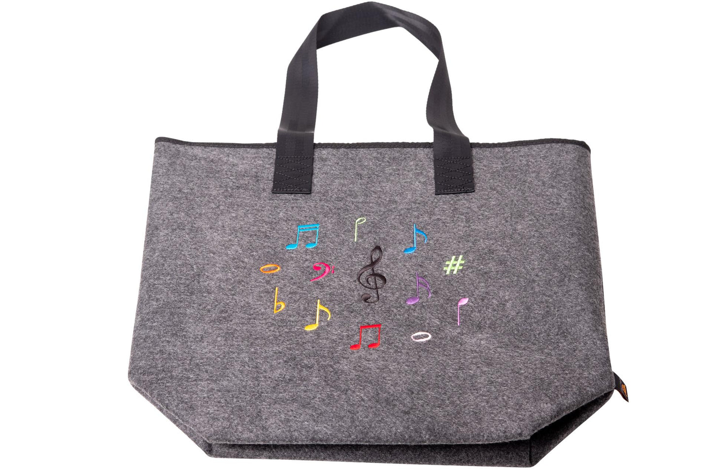 Filz-Henkeltasche mit bunten Noten
