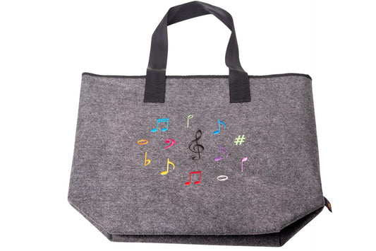 Filz-Henkeltasche mit bunten Noten