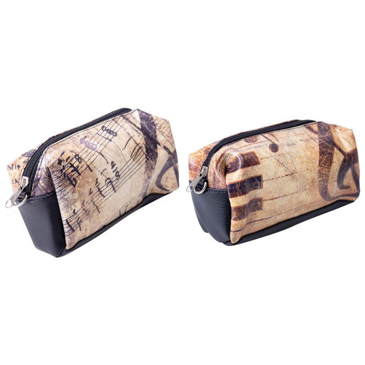 Toiletry bag with design notes or keyboard, two variants