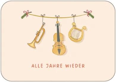 Postkarte Alle Jahre wieder (Instrumente)