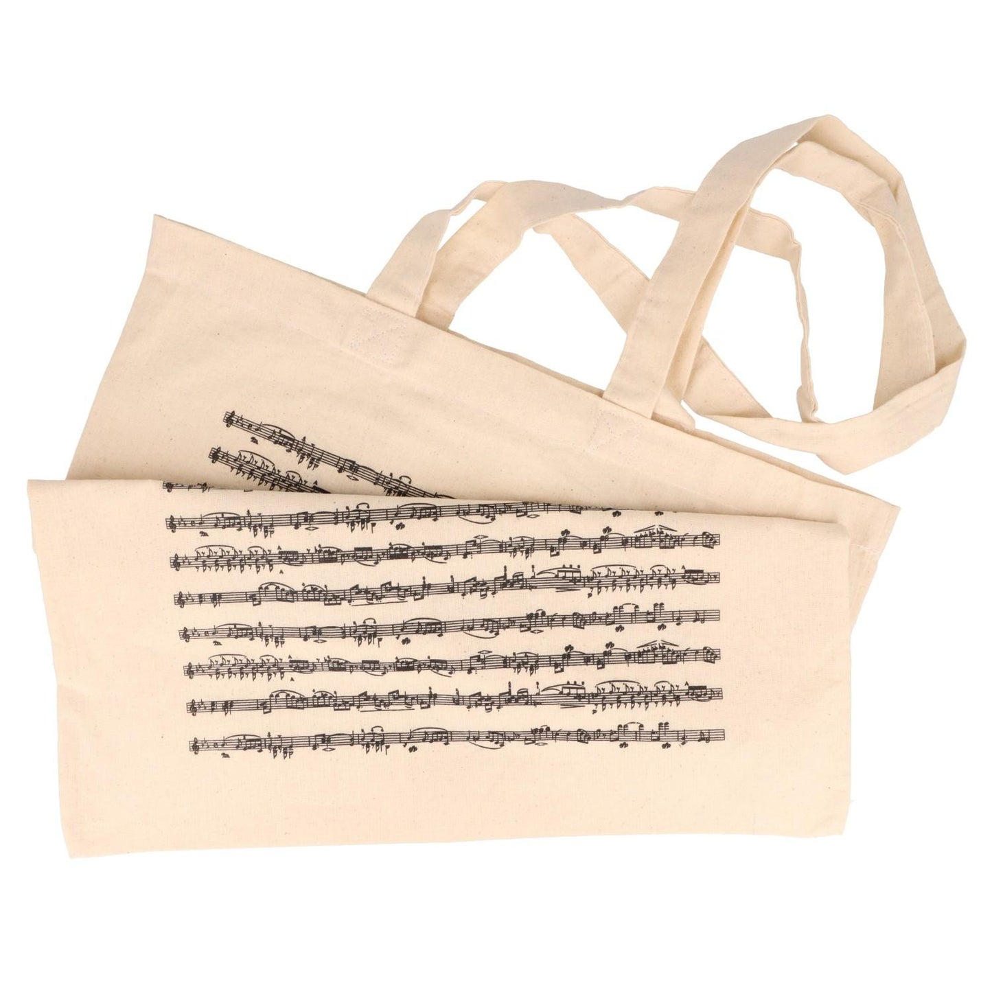 Notenlinien- Henkeltasche mit langen Henkeln, verschiedene Farben - Farbe: natur