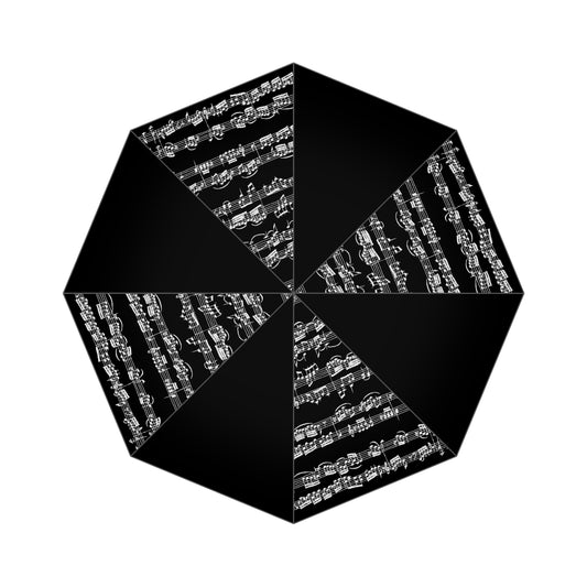 Mini pocket umbrella with notes and music lines