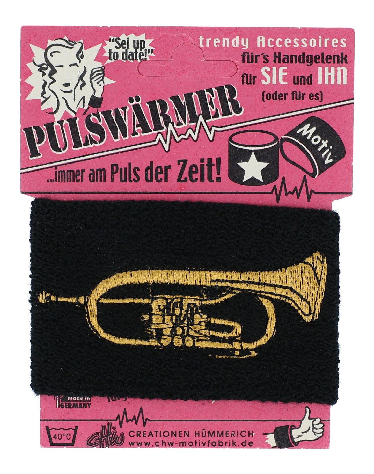 Schweißband mit eingestickten Instrumenten