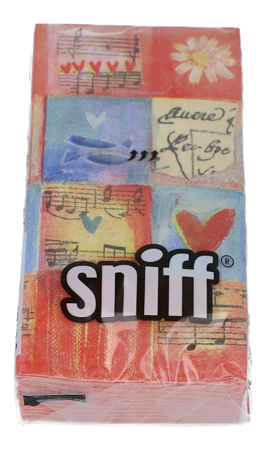 Design-Papiertaschentücher "Love Quilt", Noten, Blumen und Herzen