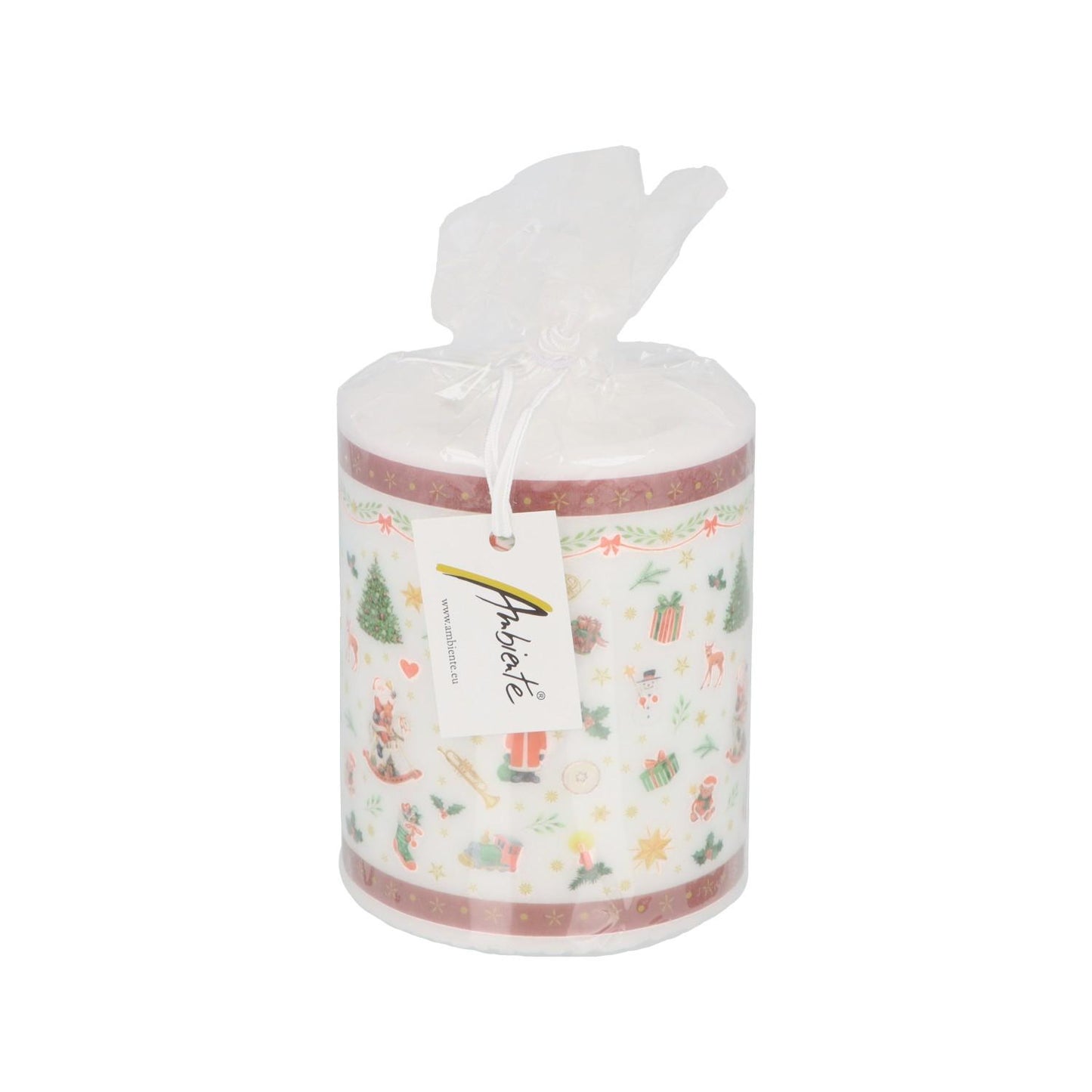 Kerze Ornaments all over red (small)