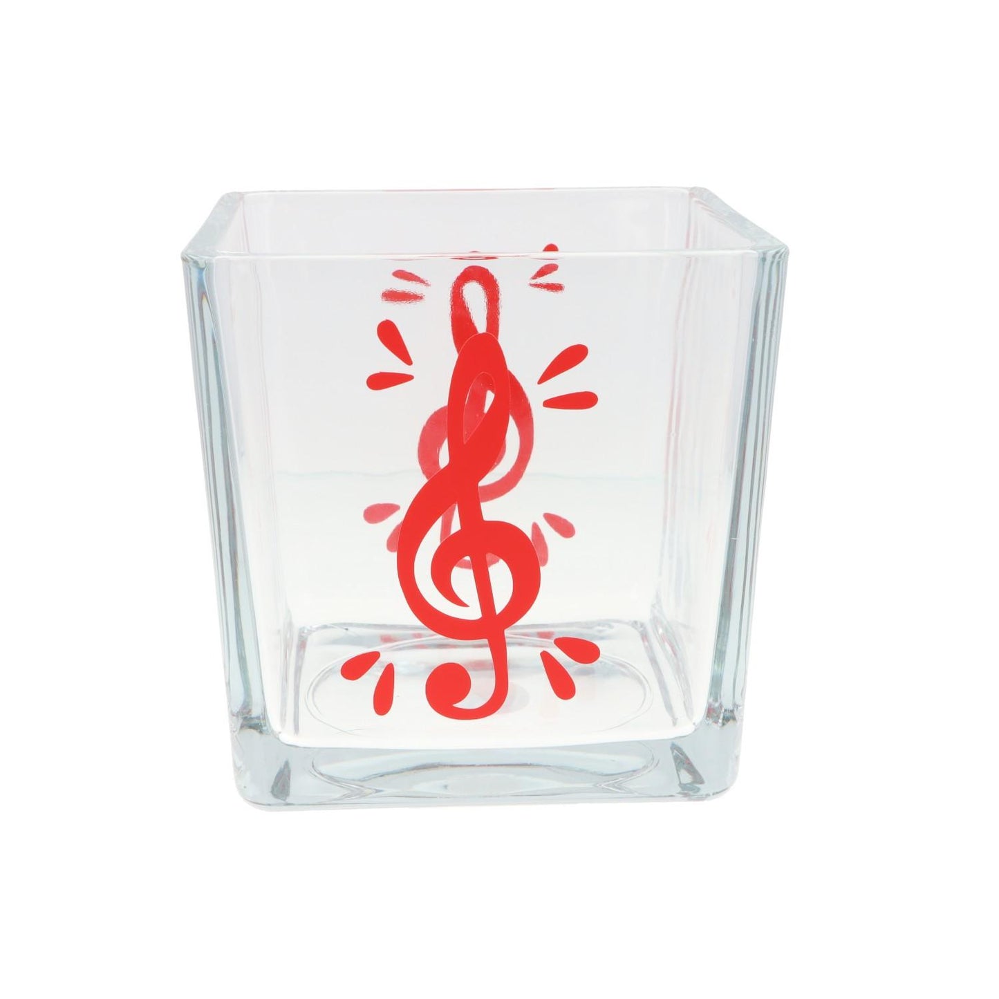 Glas-Vase mit Violinschlüssel