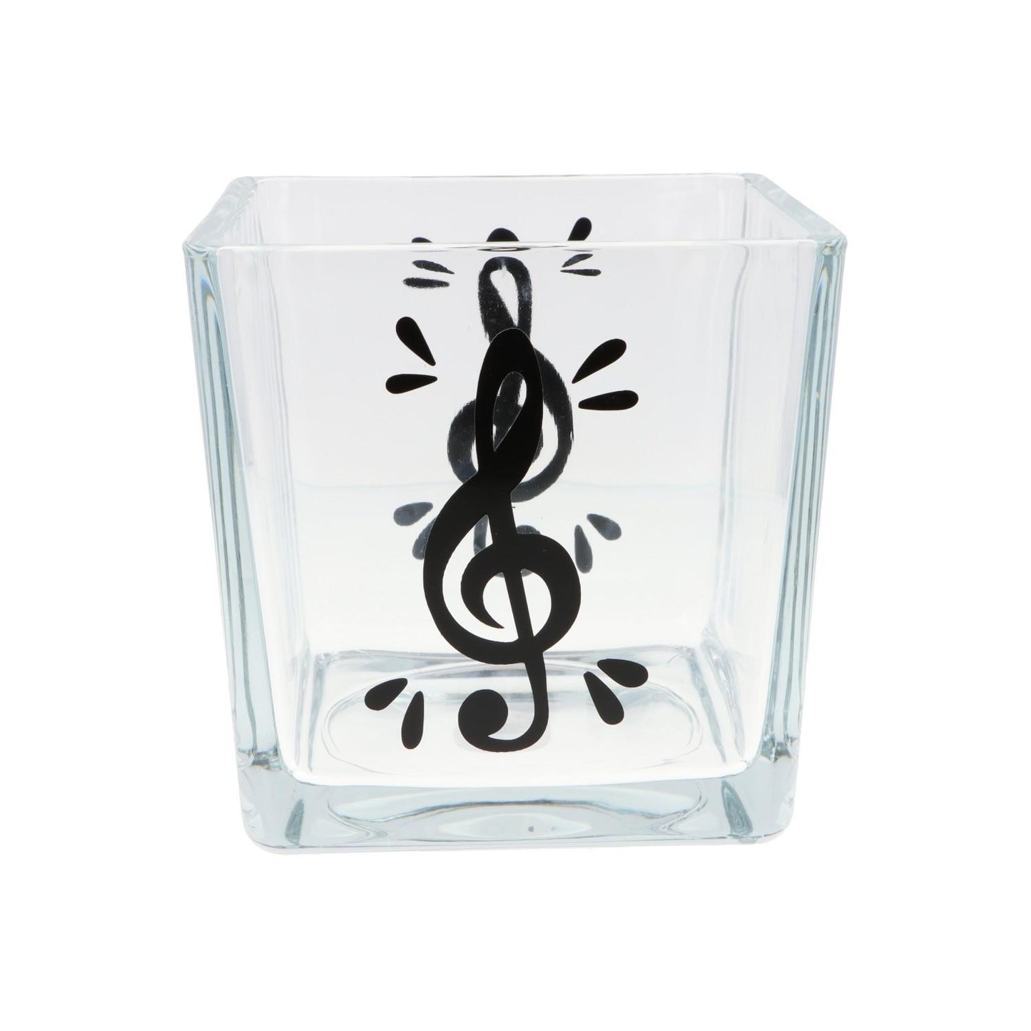 Glas-Vase mit Violinschlüssel