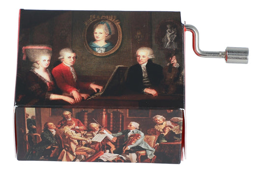 Spieluhr mit Melodie Wiegenlied, Motiv Familie Mozart