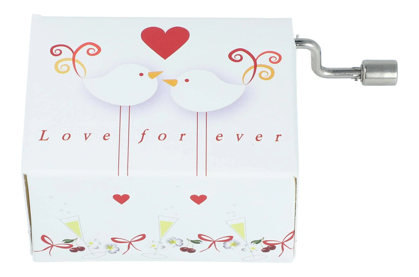 Spieluhr Hochzeitsmarsch, Motiv weiße Tauben "Love for ever"
