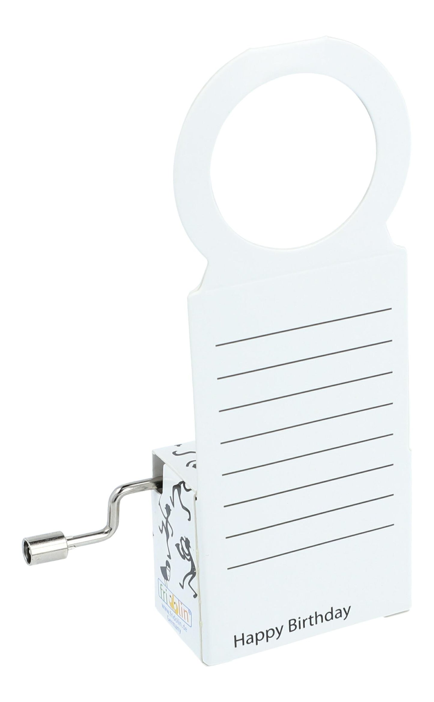 Music box "Happy Birthday" as a gift tag for bottles