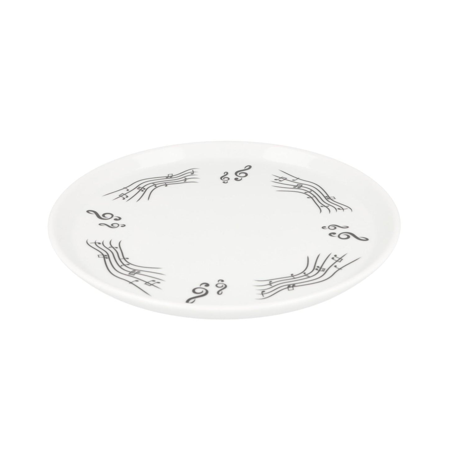 Plate with treble clef and music line design