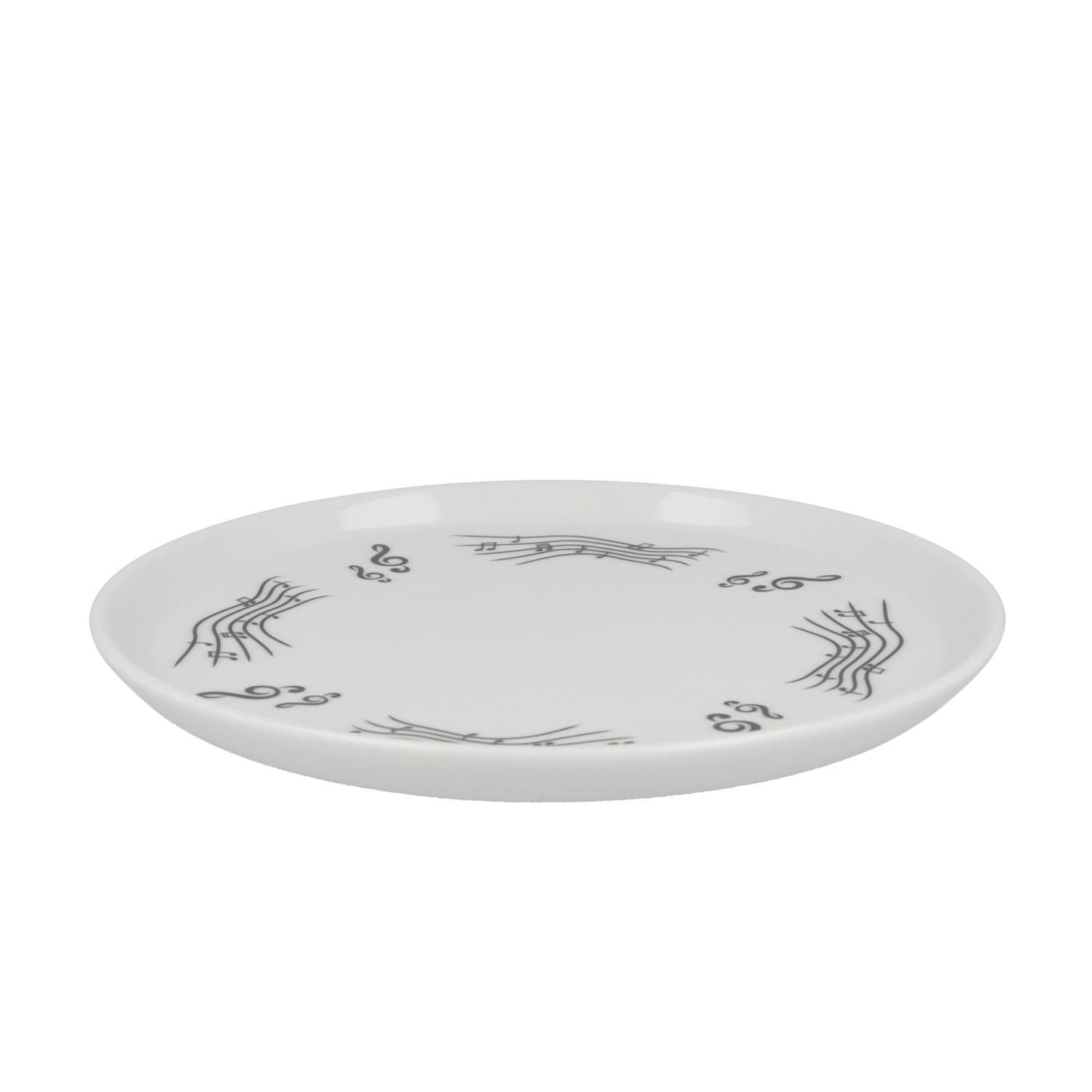 Plate with treble clef and music line design