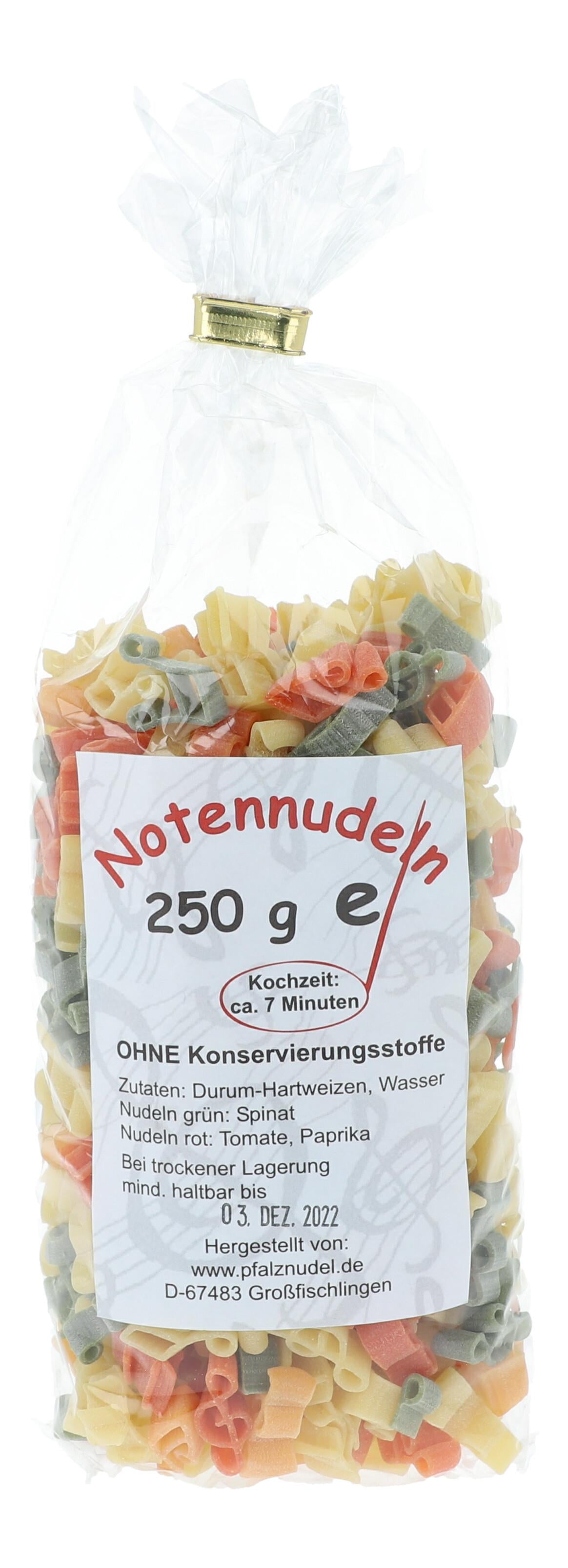 Noten-Nudeln bunt, ohne Konservierungsstoffe, 250 g Packung