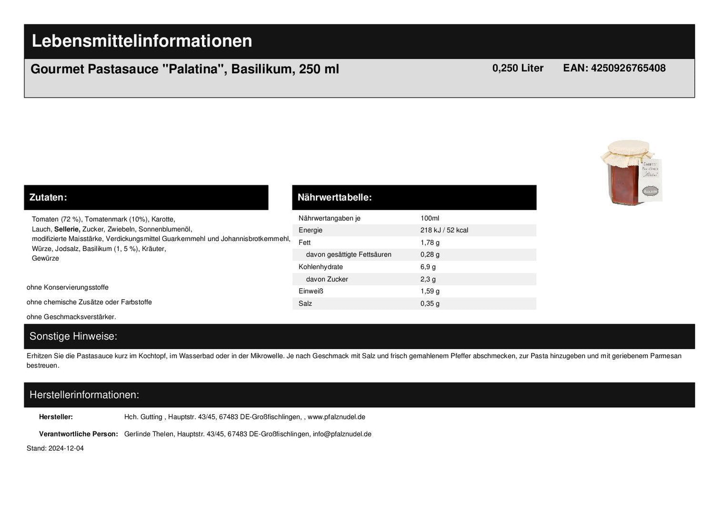 Geschenkbox mit Speisewärmer, Noten-Nudeln, Pastasauce und Mini-Kochlöffeln