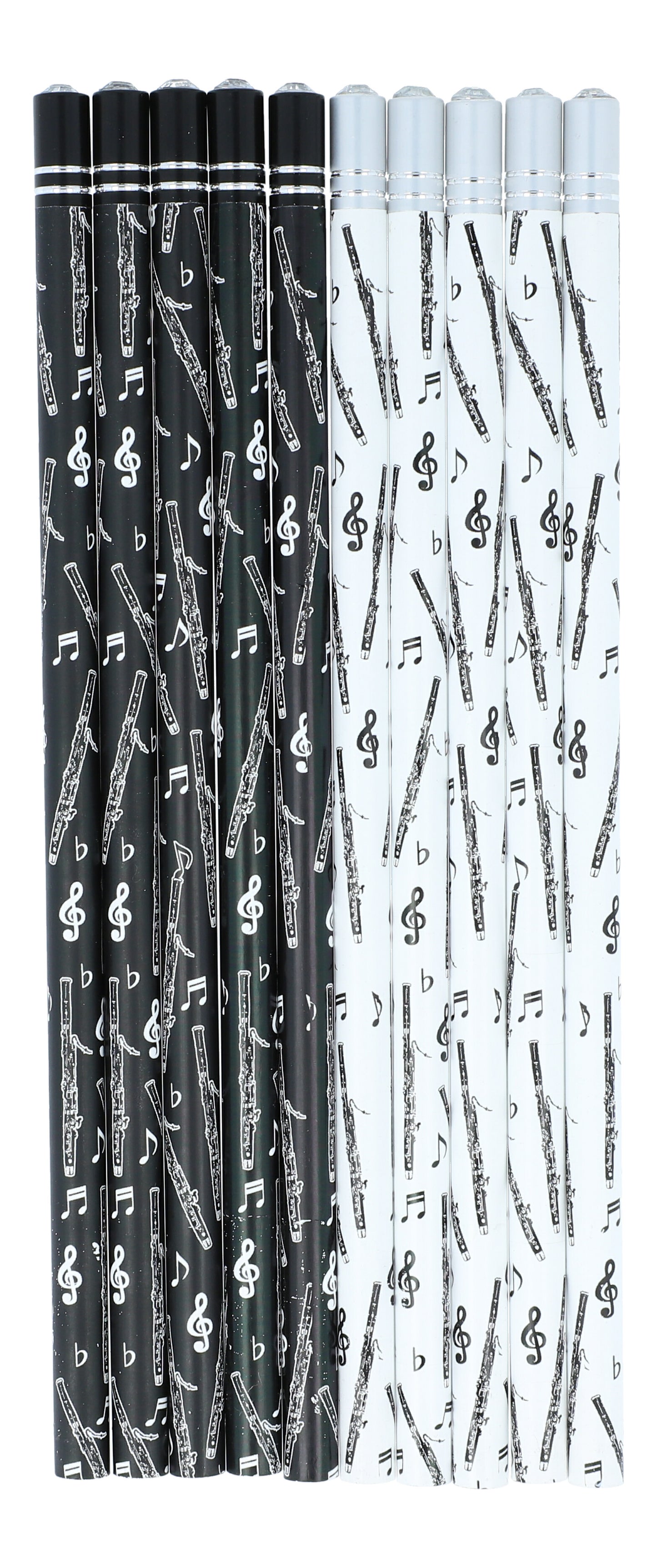 Pencils with instruments and decorative gemstone