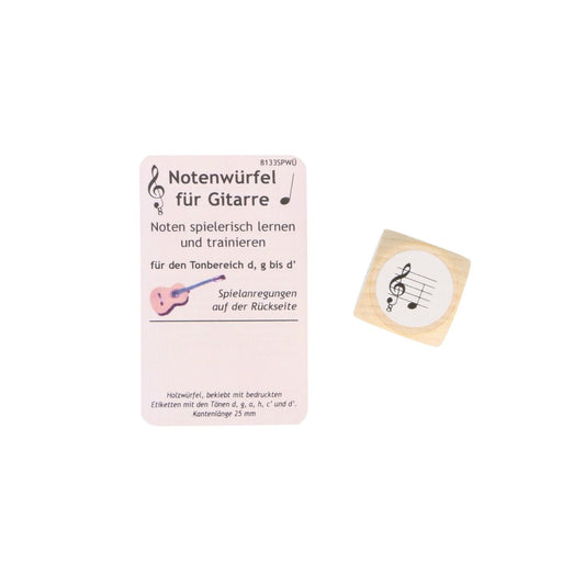 Note cube for guitar, d, g to d', classical guitar