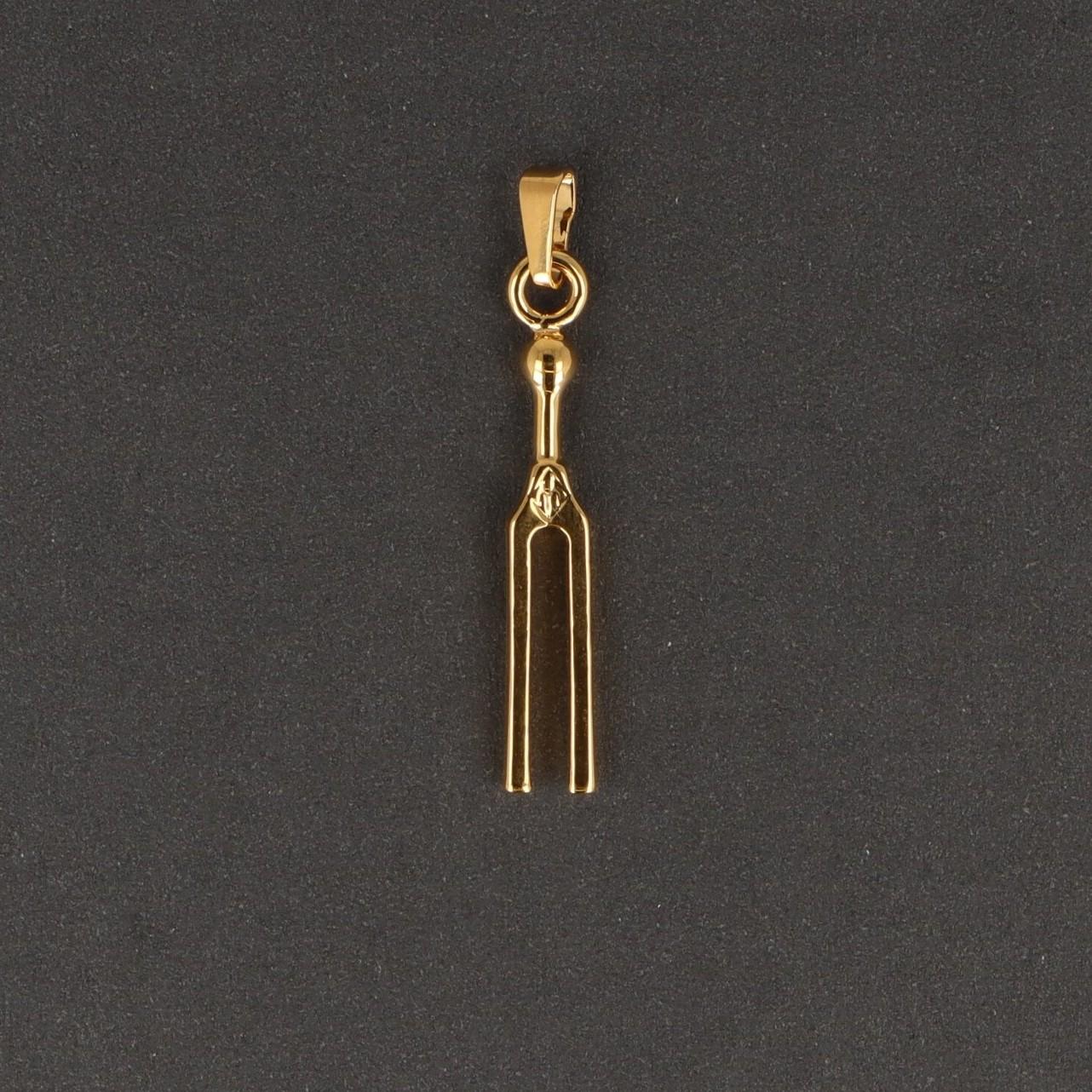 tuning fork pendant, without chain, silver-plated or gold-plated