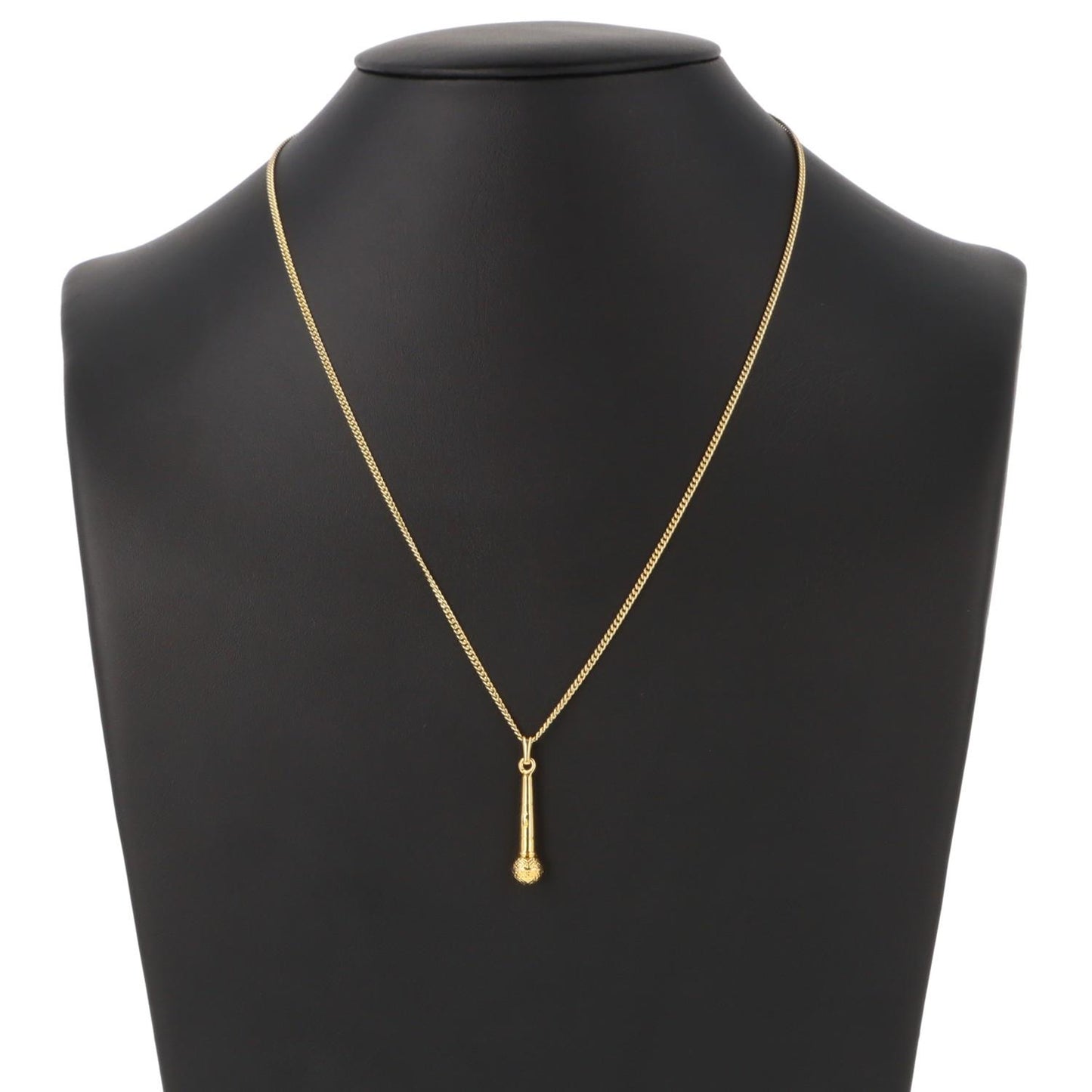 Microphone pendant, with chain, silver-plated or gold-plated