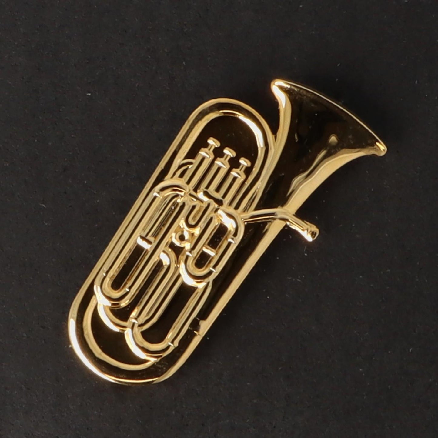 Instrument brooch, various designs, gold-plated